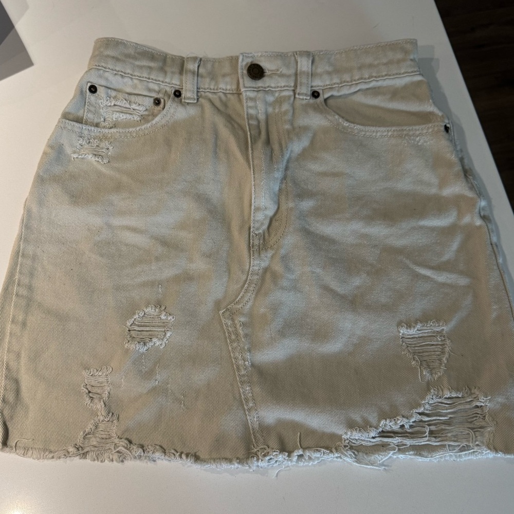 Urban outfitters Cream Denim Skirt
